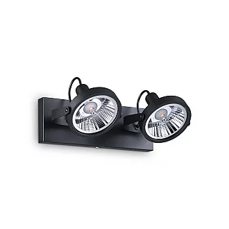 Plafoniera Moderna Glim Metallo Nero 2X10W Gu10 3000K Luce Calda