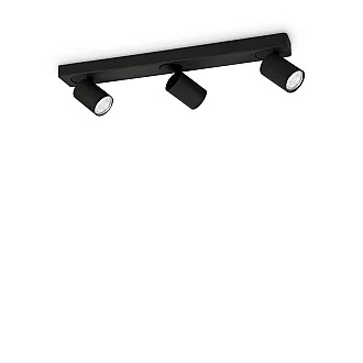 Plafoniera Moderna Rudy Metallo Nero 3 Luci 7W 3000K Luce Calda