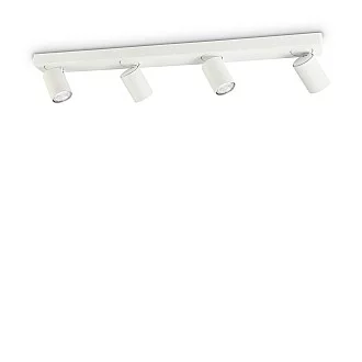 Plafoniera Moderna Rudy Metallo Bianco 4 Luci 7W 3000K Luce Calda