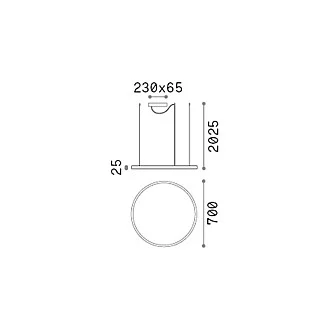 Sospensione Moderna Oracle Alluminio-Plastiche Bianco Led 38W 3000K D70Cm