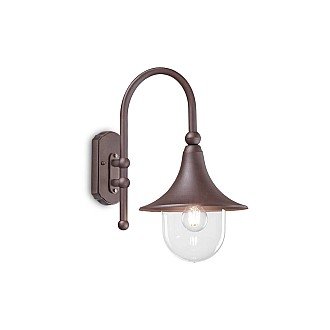 Applique Arco Rustica-Country Cima Alluminio Coffee 1 Luce E27