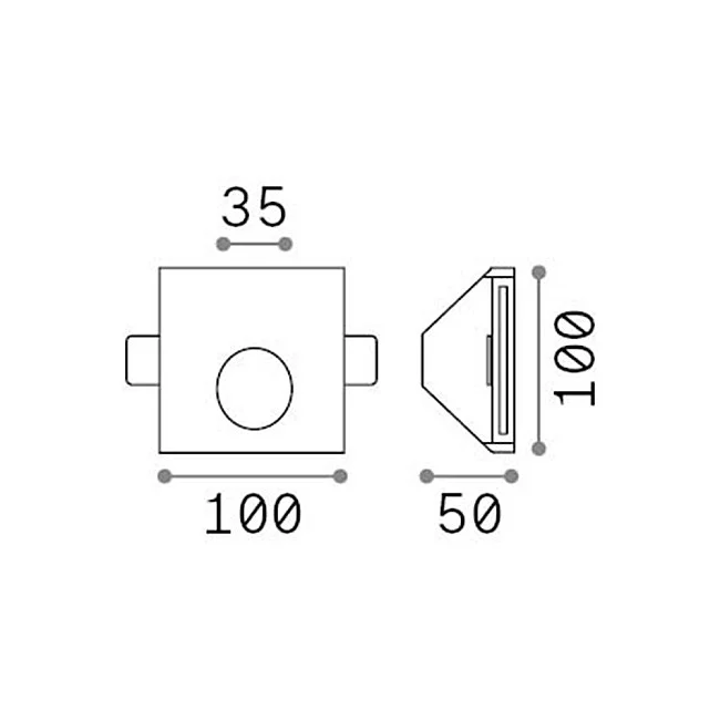 Ideal Lux-Tecnico Walky-3 Pietra - Cemento - Gesso Bianco Led 1W 3000K Luce Calda-249834-8021696249834