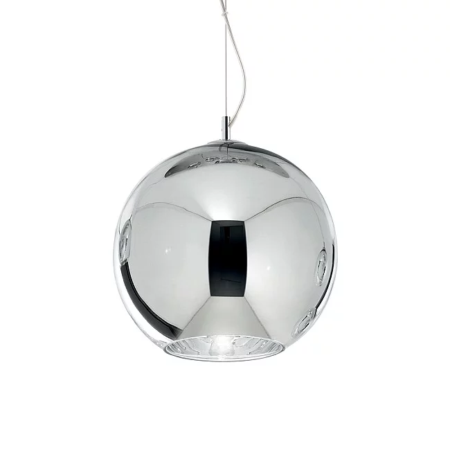 Ideal Lux-Sospensione Moderna Nemo Metallo Cromo 1 Luce E27 D40Cm-250342-8021696250342