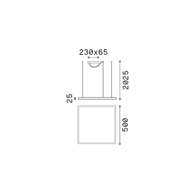 Ideal Lux-Sospensione Moderna Oracle Alluminio-Materie Plastiche Bianco Led 33W 3000K-259154-8021696259154