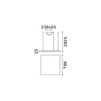 Sospensione Moderna Square Oracle Alluminio-Plastiche Bianco Led 41W 3000K D70Cm