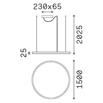 Sospensione Moderna Oracle Alluminio-Plastiche Bianco Led 89W 3000K D150Cm