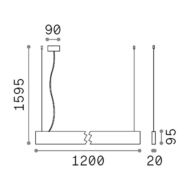 Ideal Lux-Sospensione Modulare Moderna Linus Alluminio Nero Led 32W 4000K Luce Naturale-268217-8021696268217