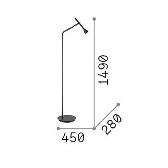 Ideal Lux-Piantana Moderna Diesis Metallo Nero Led 4,5W 3000K Luce Calda-279800-8021696279800