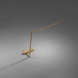 Lampada Da Tavolo Moderno Tubular 1 Luce Regolabile Metallo Oro Satinato Led 4W