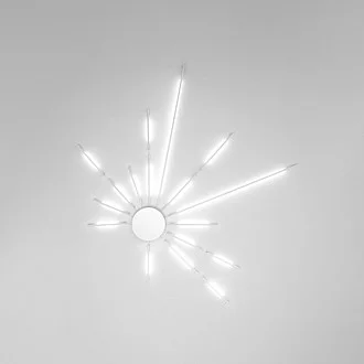Plafoniera - Lampada Da Soffitto Moderno Sole Metallo Bianco 17 Luci Led 78W