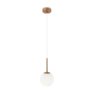 Lampadario Minimal Basic Form Piccolo In Metallo Oro 1 Luce E Diffusore Bianco