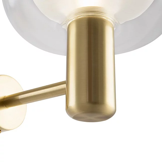 Maytoni-Applique Contemporanea Vision Alluminio Oro 1 Luce Diffusore In Vetro Trasp-MOD411WL-01G-4251110046952