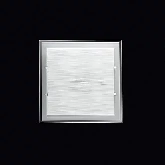 Plafoniera In Vetro Satinato Quadrata Moderna Frame Bianco 4 Luci E27 Grande