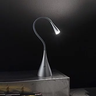 Lampada Da Scrivania Moderna Snake Grigio Led