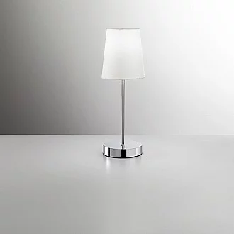 Lumetto Contemporaneo Adam Cromo Paralume Bianco 1 Luce E14