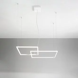 Lampadario In Alluminio Industrial Cross Bianco Led