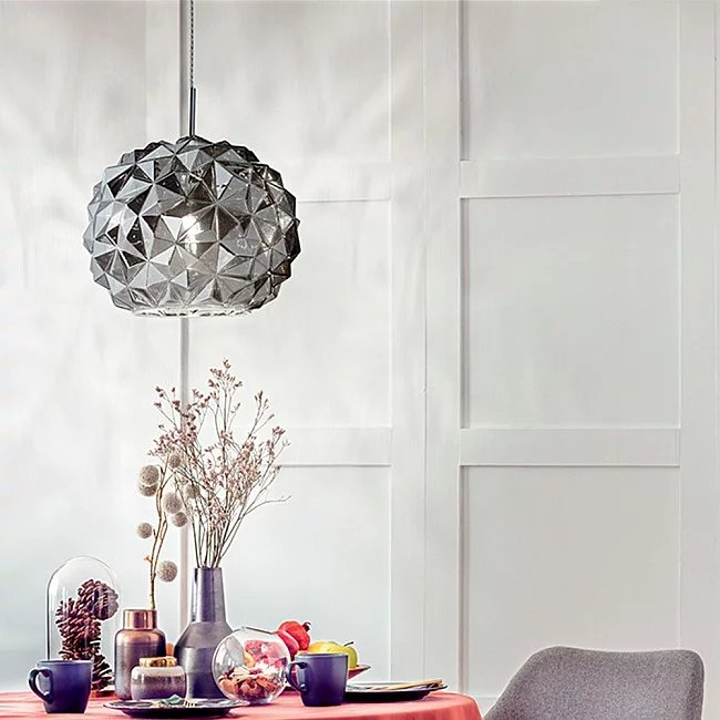 Perenz-Lampadario Alluminio Contemporaneo Meteora Fumè 1 Luce E27-6766FU-8023559513052