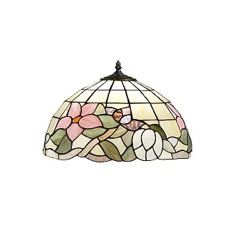 Paralume Tiffany In Vetro Decorato Multicolor D. 50 Cm