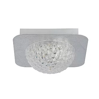 Plafoniera Celestia Acciaio Argento Policarbonato Trasparente Led 6,5W 3000K