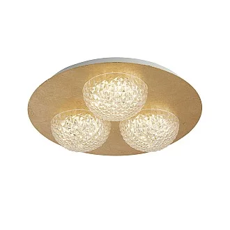 Plafoniera Celestia Acciaio Oro Policarbonato Trasparente Led 6,5W 3000K