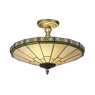 Plafoniera Classica New York Acciaio Bronzo Vetro 1 Luce E14