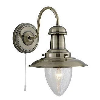 Applique Classica Fisher Man Acciaio Adjustable Vetro 1 Luce E27