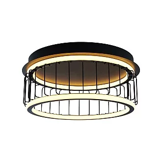 Plafoniera Contemporanea Circolo Alluminio Bianco Silicone Nero Led 40W 3000K