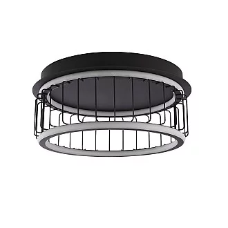 Plafoniera Contemporanea Circolo Alluminio Bianco Silicone Nero Led 40W 3000K