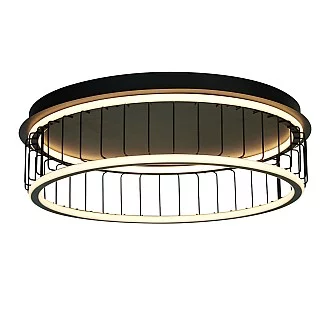 Plafoniera Contemporanea Circolo Alluminio Bianco Silicone Nero Led 46W 3000K