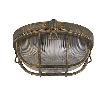 Plafoniera Esterno Vintage - Decò Paratia Alluminio Oro Trasparente 1 Luce E27