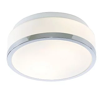 Plafoniera Contemporanea Formaggio Acciaio Cromo Vetro Bianco 1 Luce E27 23Cm