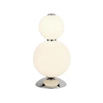 Abatjour Contemporaneo Snow Ball Acciaio Cromo Vetro Bianco Led 15W 3000K