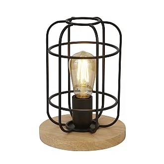 Abatjour Rustico-Country Visione Acciaio Nero Marrone 1 Luce E27