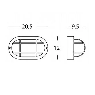 Plafoniera Esterno Con Gabbia Echo Ovale Termoplastica E Vetro Bianco 1 Luce E27