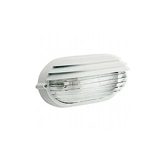 Applique Grande Esterno Palpebra Ovale Alluminio E Vetro Bianco 1 Luce E27