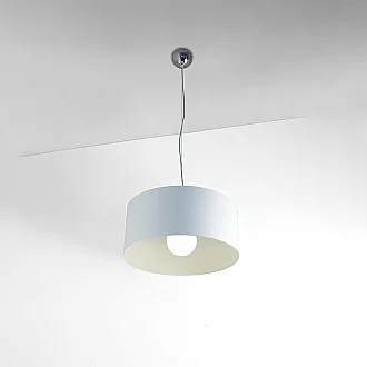 Sospensione Moderna Cylinder Metallo Bianco E Cromo 1 Luce E27