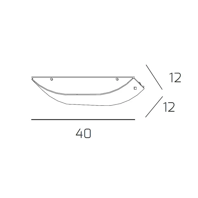 Top Light-Applique Contemporanea Linear Metallo E Vetro Bianco 2 Luci E27 40Cm-1076_A40-8057094702350