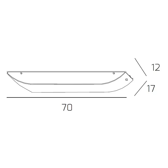 Top Light-Applique Contemporanea Linear Metallo E Vetro Bianco 3 Luci E27 70Cm-1076_A70-8057094702374