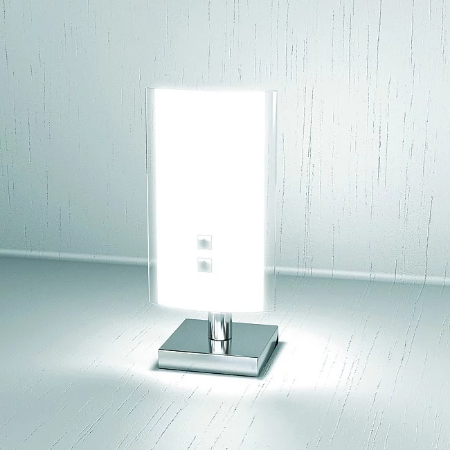 Top Light-Abatjour Moderno Tray Metallo E Vetro Bianco 1 Luce G9-1087_P-BI-8057094702725