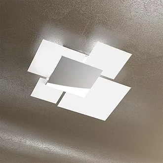 Applique Contemporanea Shadow Metallo E Vetro Bianco 4 Luci E27 71Cm