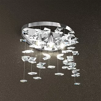 Applique Contemporanea Flare Metallo Cromo Cristallo 1 Luce G9