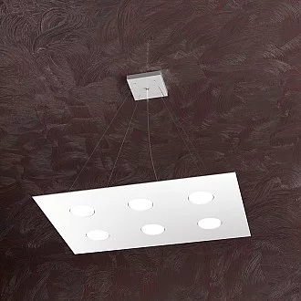 Sospensione Moderna Area Metallo Bianco Metallo 6 Luci Gx53