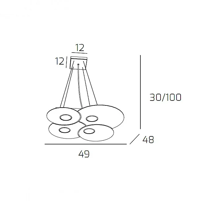 Top Light-Sospensione Moderna Cloud Metallo Sabbia 4 Luci Gx53-1128_S4-SA-8059917003071