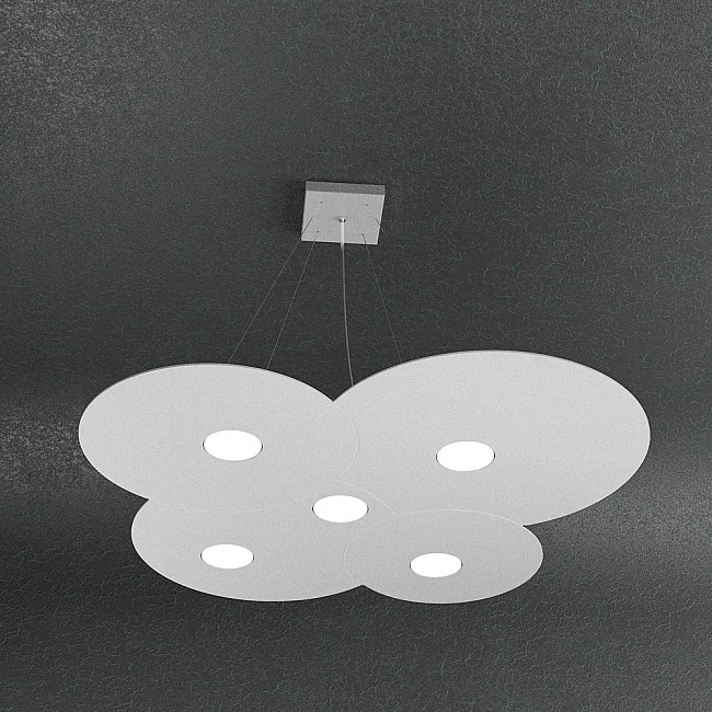 Top Light-Sospensione Moderna Cloud Metallo Grigio 5 Luci Gx53-1128_S5-GR-8059917003149