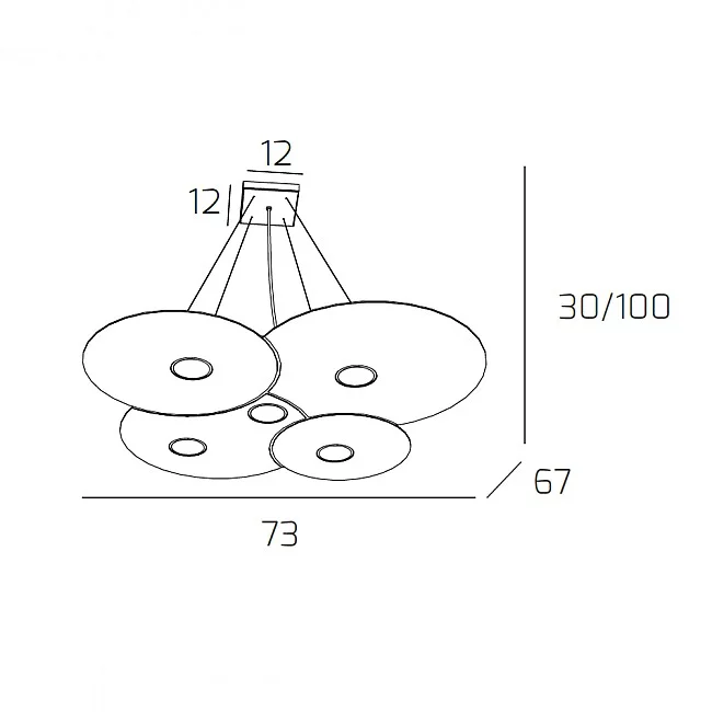 Top Light-Sospensione Moderna Cloud Metallo Sabbia 5 Luci Gx53-1128_S5-SA-8059917003156