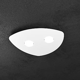 Plafoniera Moderna Shape Metallo Bianco 2 Luci Gx53