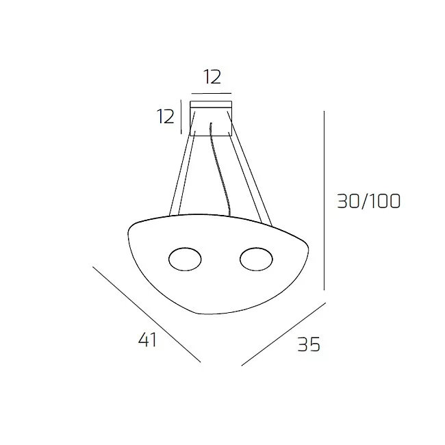 Top Light-Sospensione Moderna Shape Metallo Bianco 2 Luci Gx53-1143_S2-BI-8057094704682