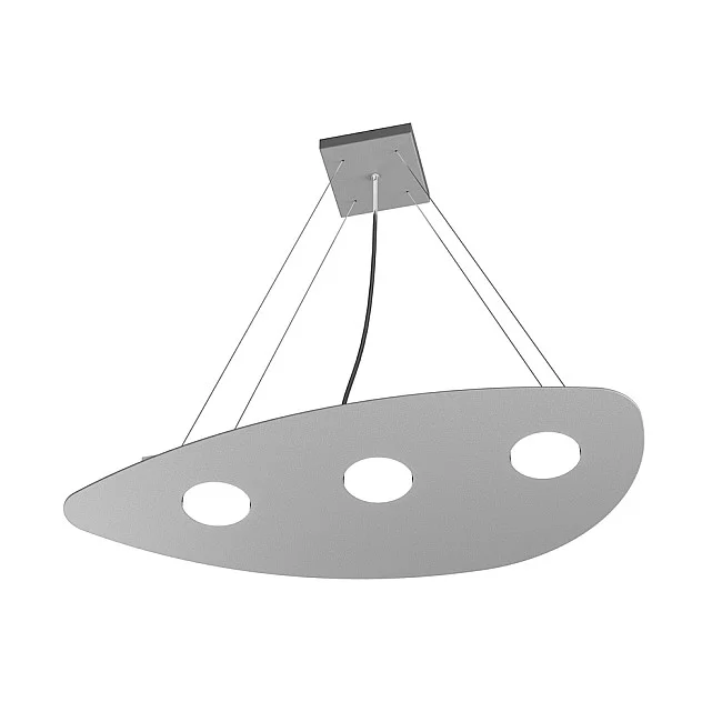 Top Light-Sospensione Moderna Shape Metallo Grigio 3 Luci Gx53-1143_S3-GR-8059917009394