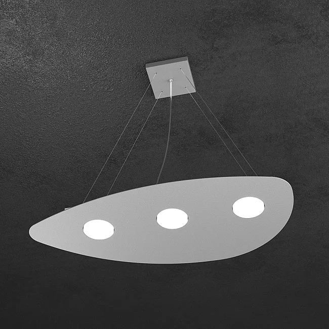 Top Light-Sospensione Moderna Shape Metallo Grigio 3 Luci Gx53-1143_S3-GR-8059917009394