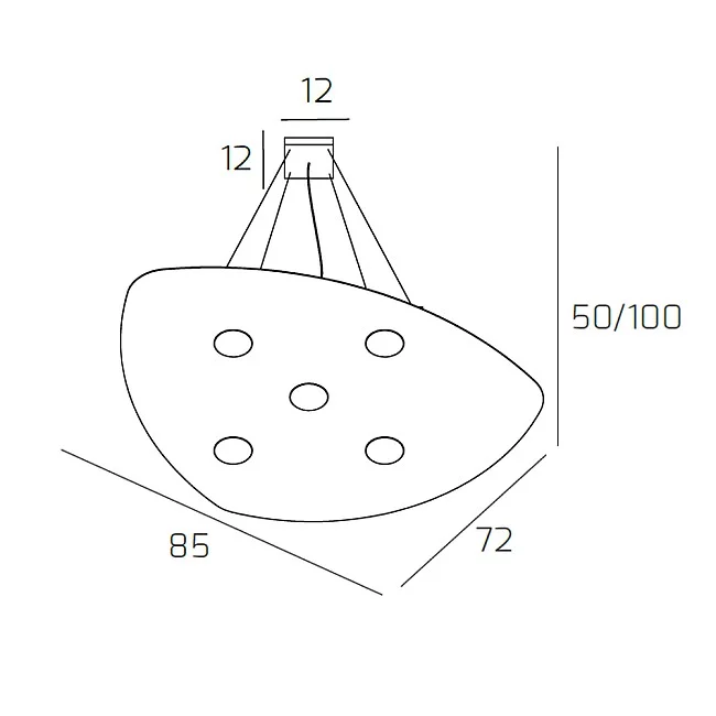 Top Light-Sospensione Moderna Shape Metallo Sabbia 5 Luci Gx53-1143_S5-SA-8057094708765